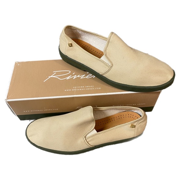NWOT Rivieras Men’s Beige Canvas Leisure Shoe - Picture 1 of 8